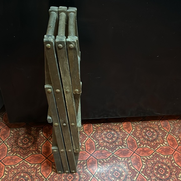 Collapsible Accordian 8 Wine Bottles Rack Vintage Wood Organizer - Picture 12 of 12